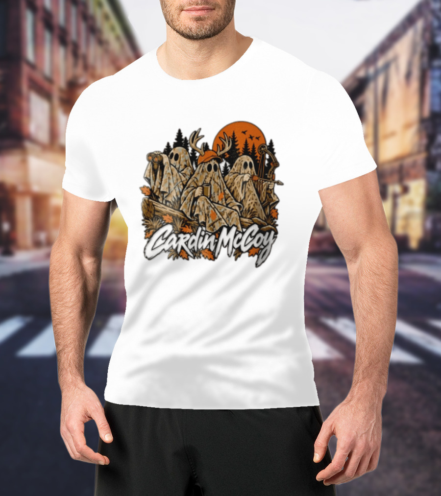Cardin McCoy Three Ghosts Camouflage Hunting Forest Scene T-Shirt