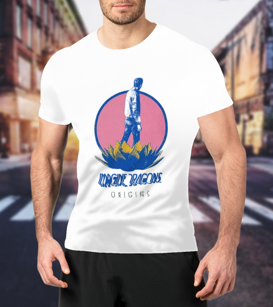 Imagine Dragons Origins Lotus Inverted Pink Circle T-Shirt