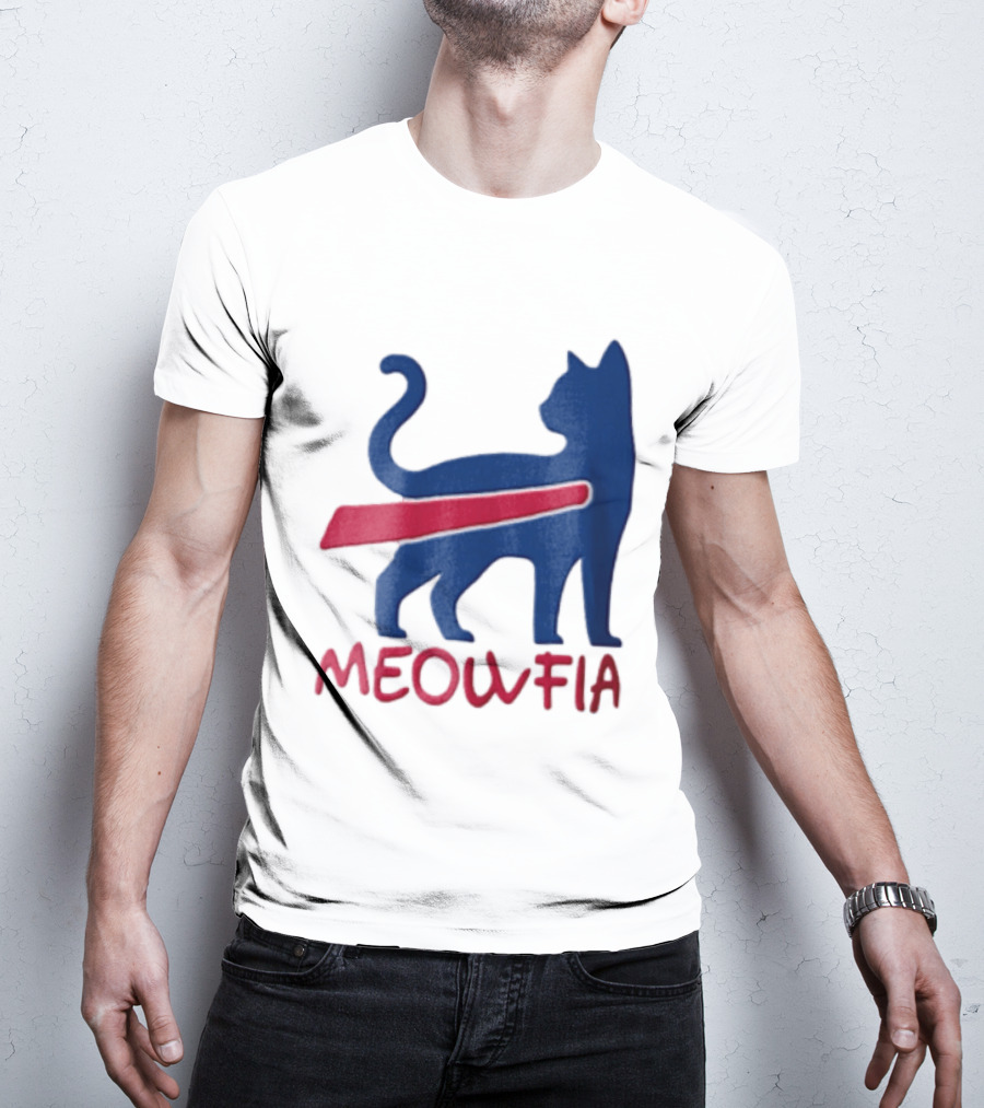 Meowfia Blue Cat Red T-Shirt