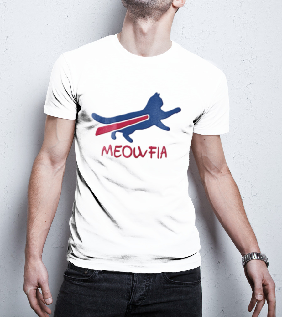 Meowfia Blue Cat Red T-Shirt