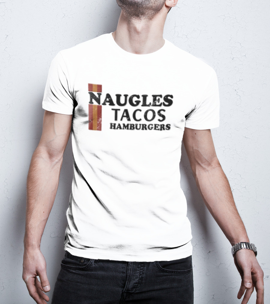 Naugles Tacos Hamburgers Red Orange Vertical T-Shirt