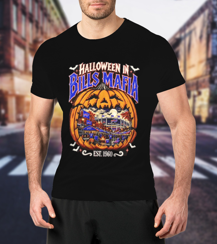 Halloween In Bills Mafia Buffalo Bills Highmark Stadium Est. 1960 T-Shirt