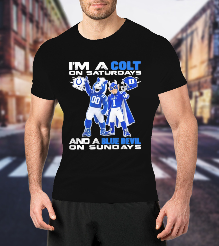 Indianapolis Colts Saturdays Duke Blue Devils Sundays Mascots T-Shirt