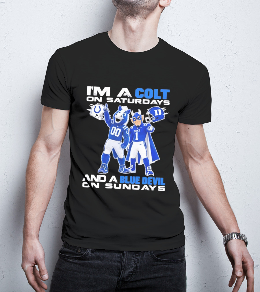 Indianapolis Colts Saturdays Duke Blue Devils Sundays Mascots T-Shirt