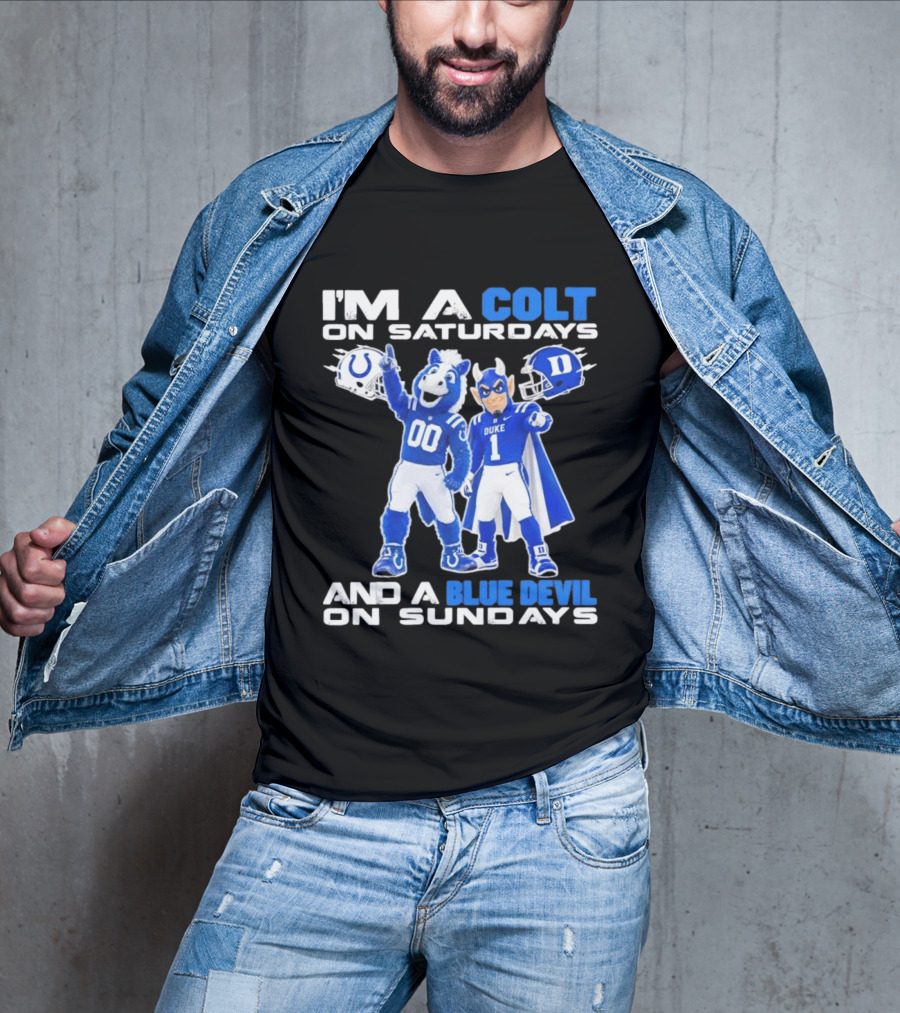Indianapolis Colts Saturdays Duke Blue Devils Sundays Mascots T-Shirt