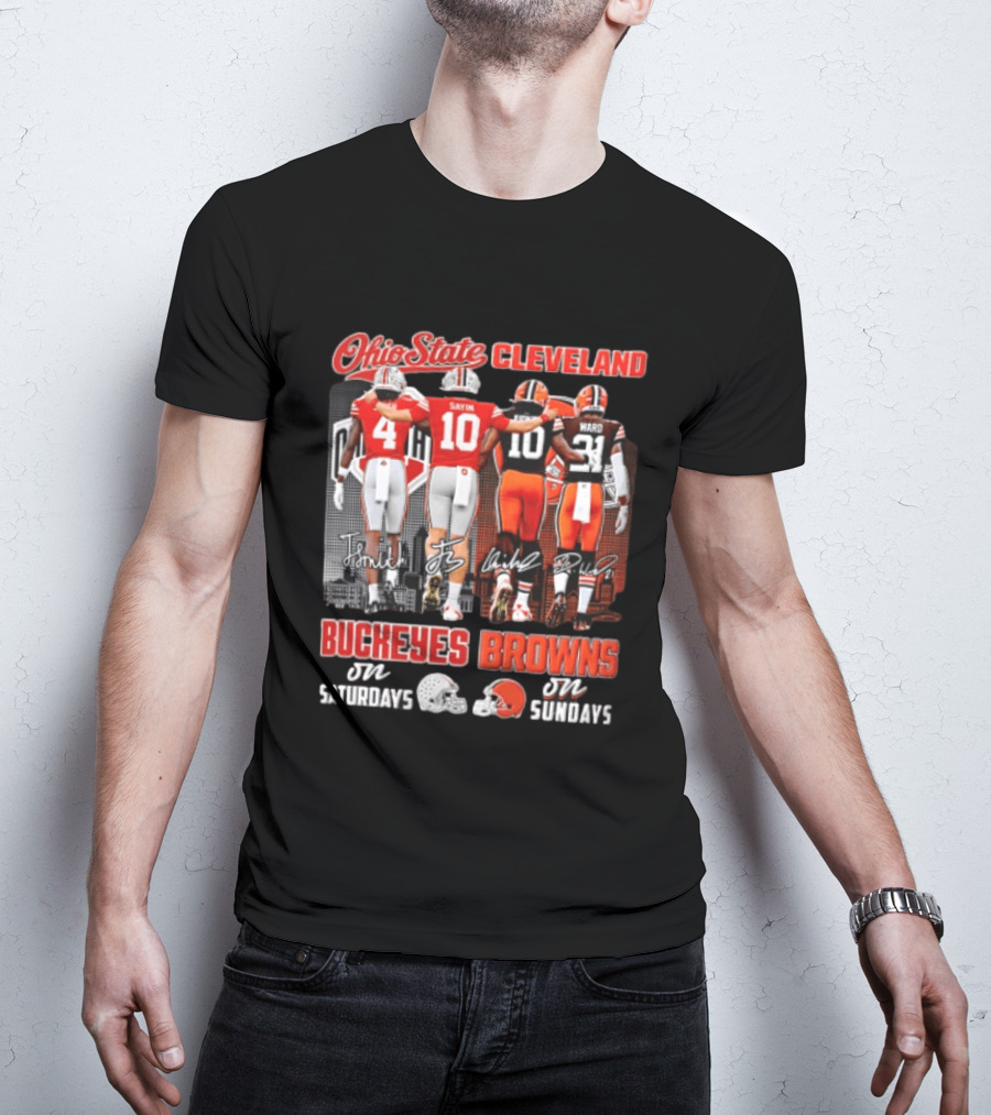 Ohio State Cleveland Buckeyes Browns J Smith Sayin Judkins Ward 4 10 10 21 Saturdays Sundays T-Shirt