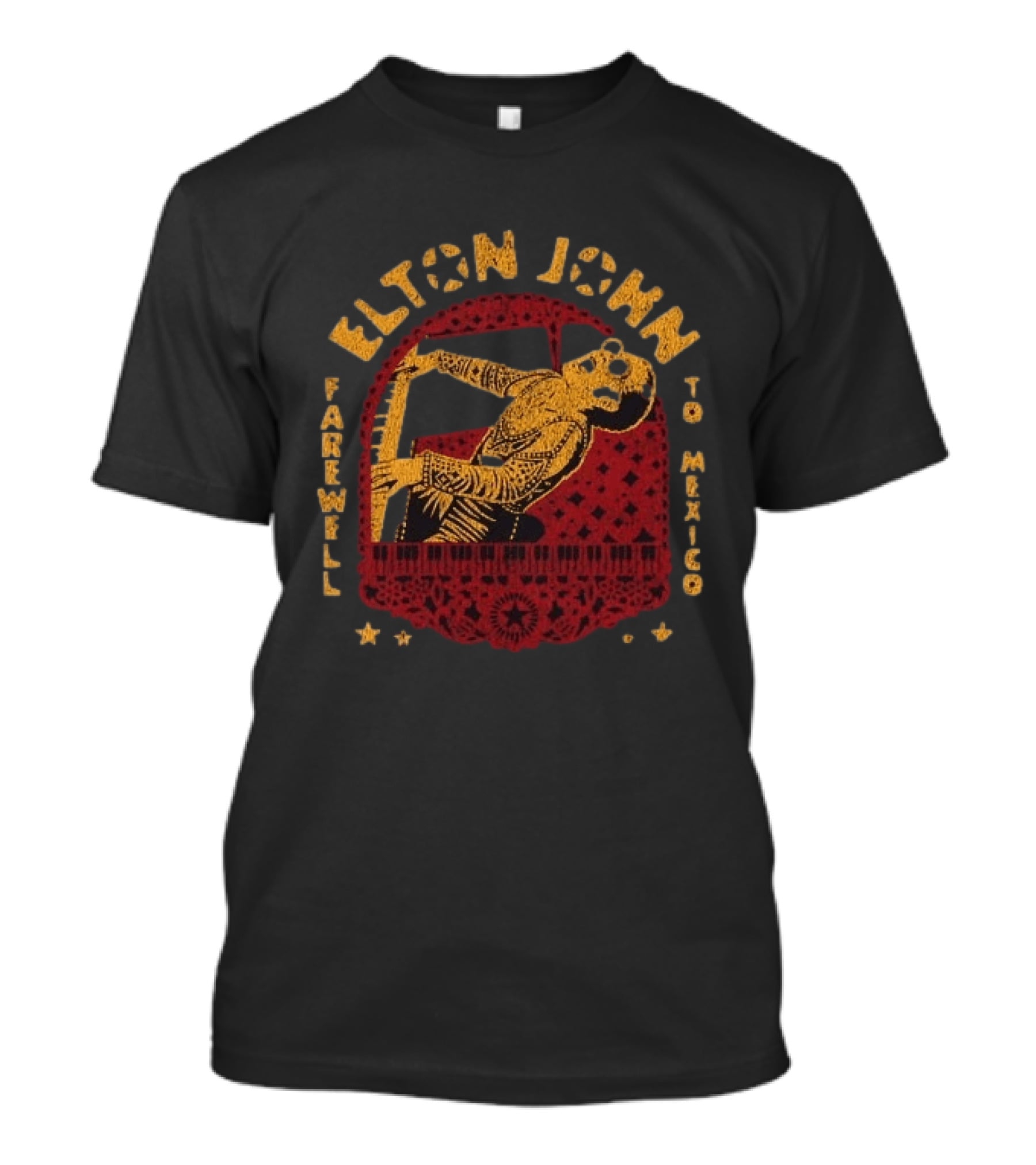 Elton John Farewell Yellow Brick Road Tour Concert Papel Picado T-Shirt