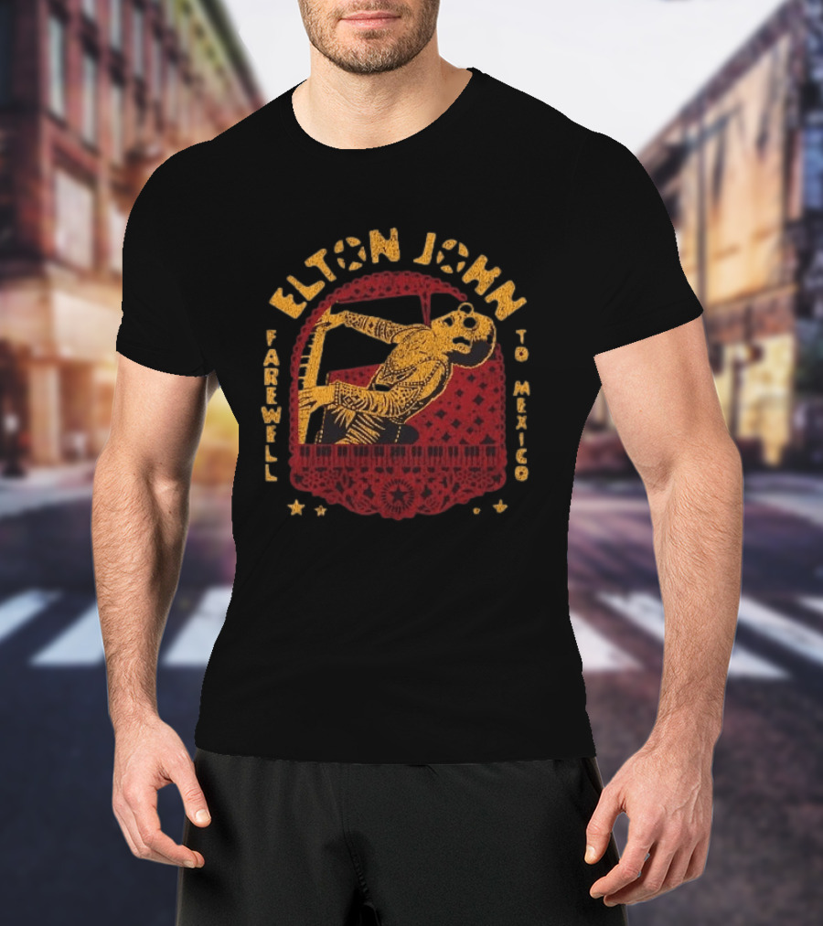 Elton John Farewell Yellow Brick Road Tour Concert Papel Picado T-Shirt