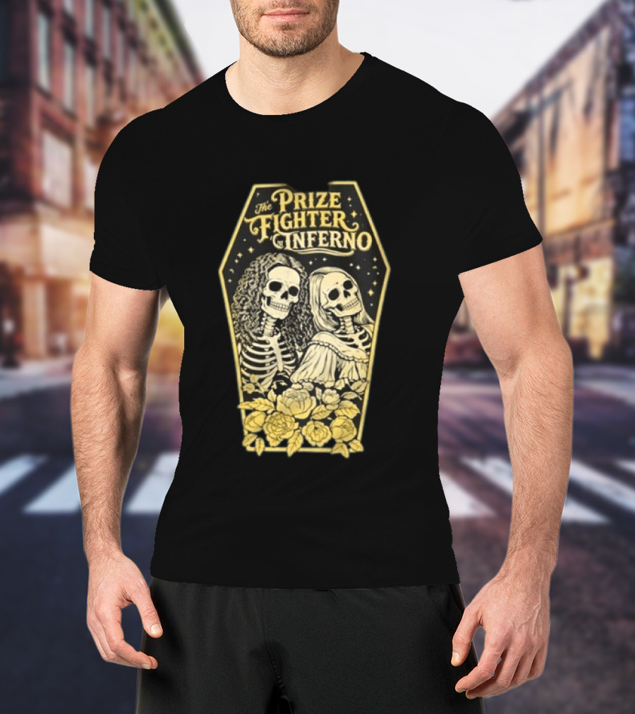 Skeleton Lovers Coffin The Prize Fighter Inferno Floral Festival 2026 T-Shirt