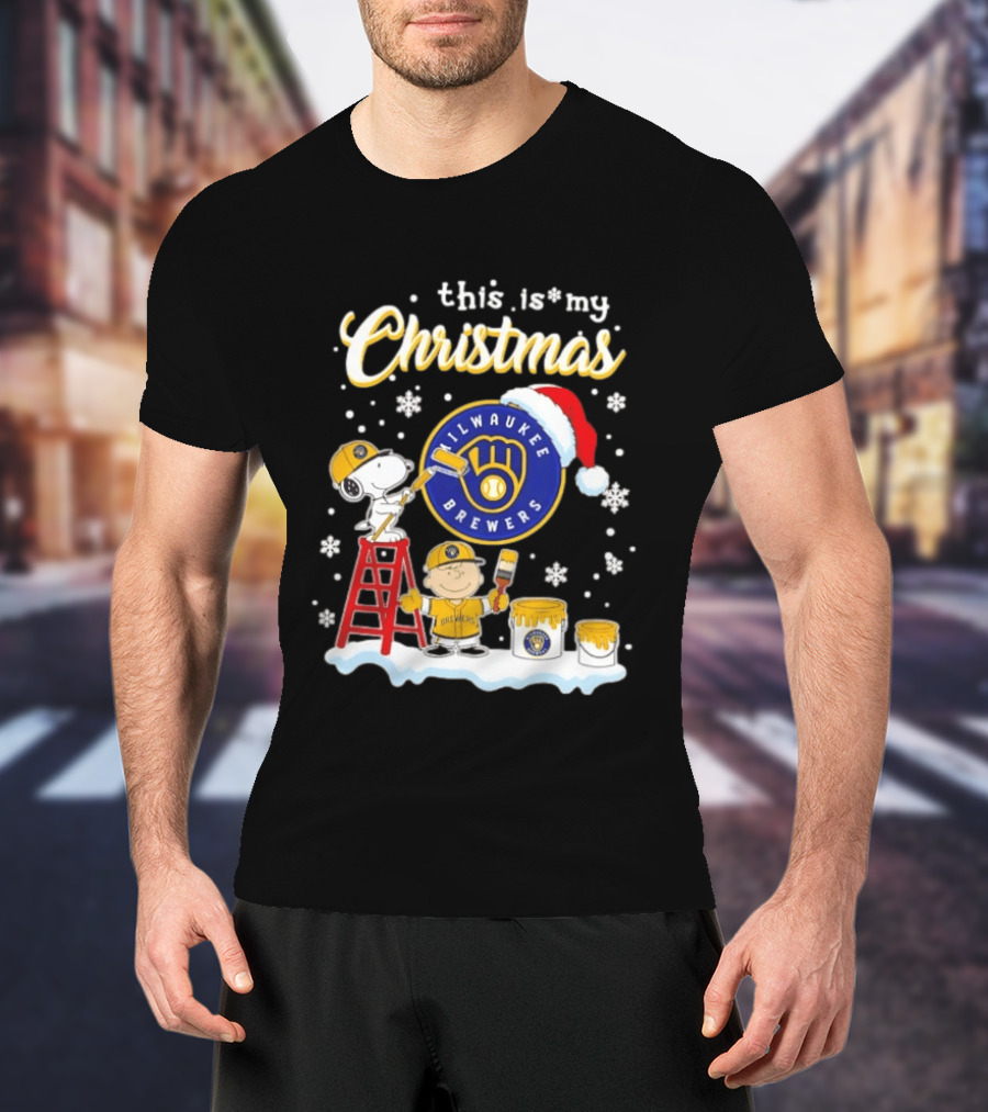Milwaukee Brewers Snoopy Woodstock Charlie Brown Christmas 2026 T-Shirt