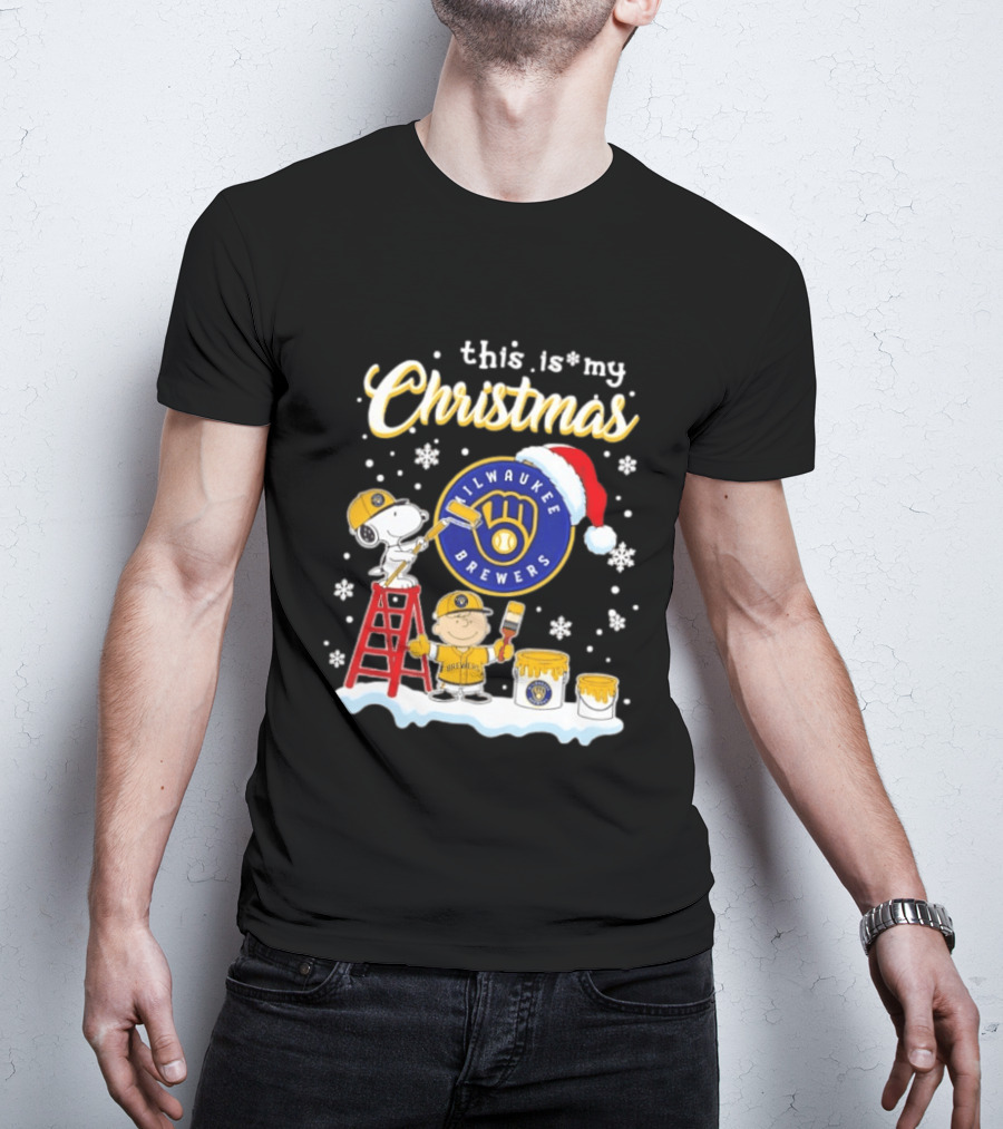 Milwaukee Brewers Snoopy Woodstock Charlie Brown Christmas 2026 T-Shirt