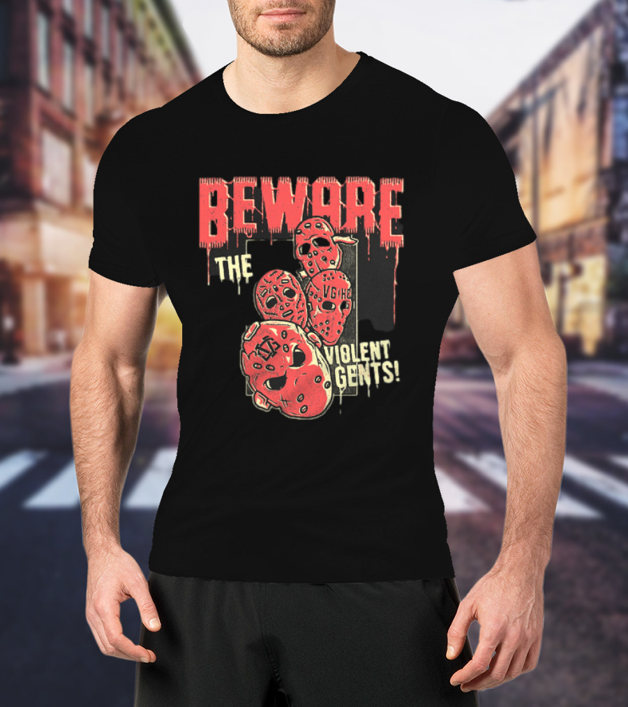 Beware The Violent Gents Hockey Masks VGHC T-Shirt