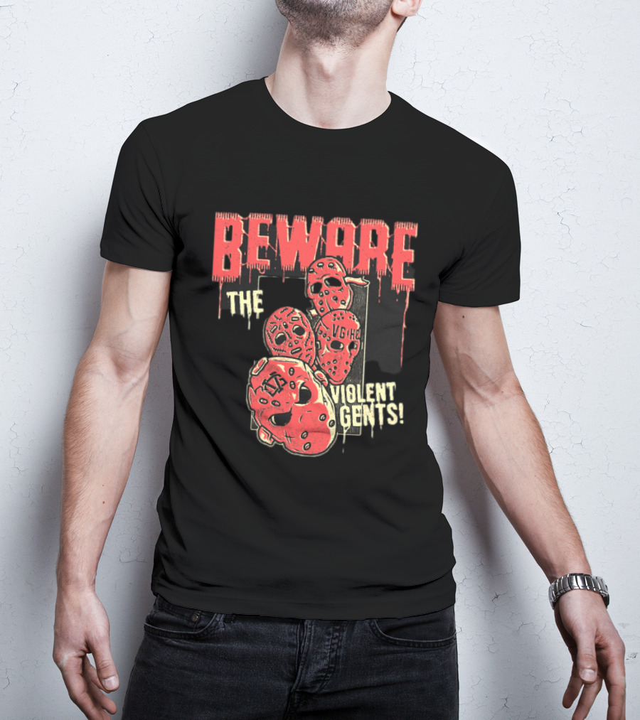 Beware The Violent Gents Hockey Masks VGHC T-Shirt