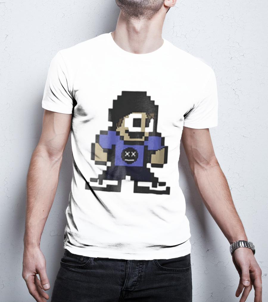 Eddsworld Tom Pixel Art With Black Beanie And Blue T-Shirt