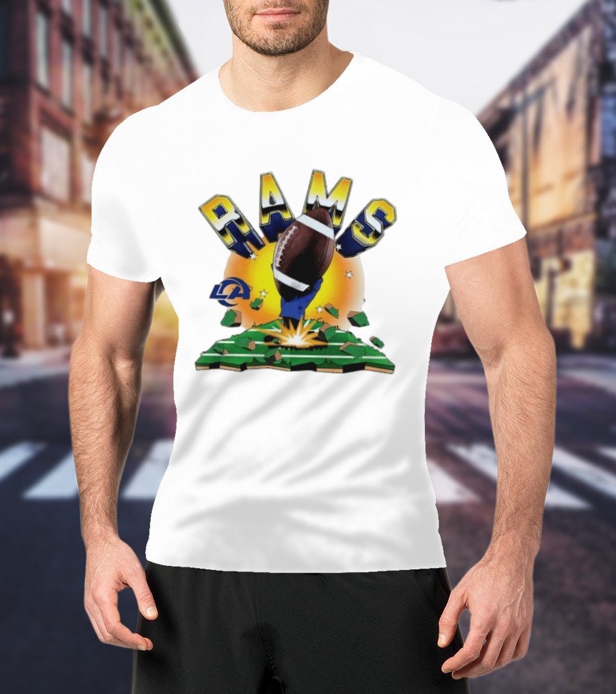 Los Angeles Rams 2026 Explode Clubhouse Football Burst T-Shirt