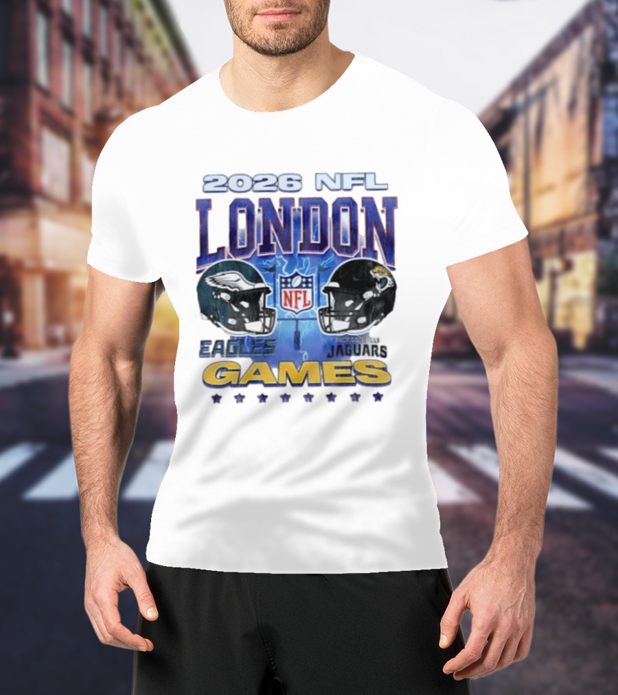 2026 NFL London Games Philadelphia Eagles Vs Jacksonville Jaguars Matchup T-Shirt