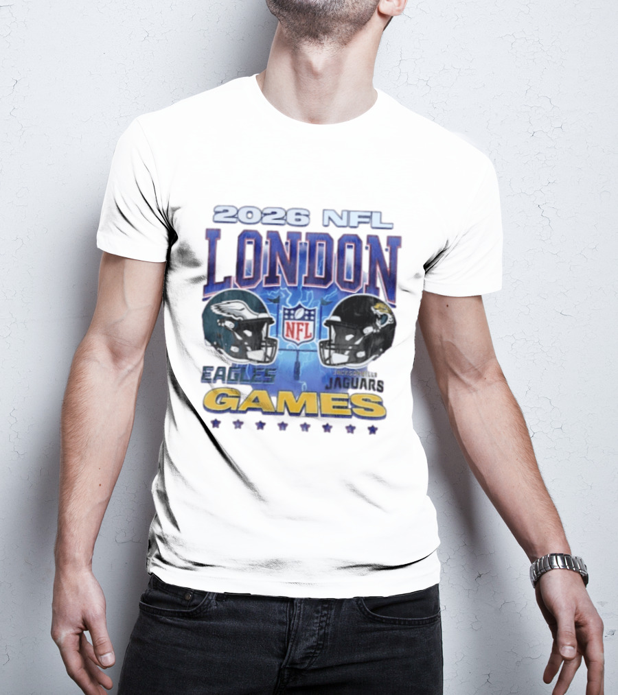 2026 NFL London Games Philadelphia Eagles Vs Jacksonville Jaguars Matchup T-Shirt