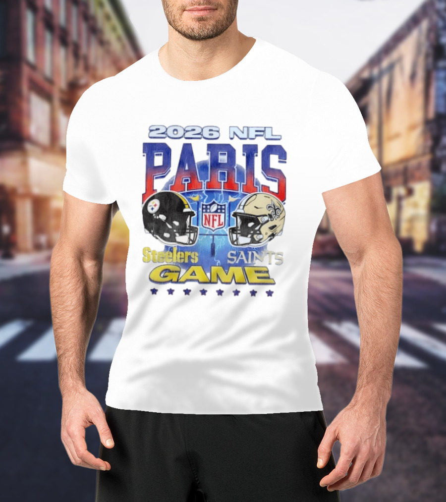 2026 NFL Paris Matchup Steelers Vs Saints Game T-Shirt