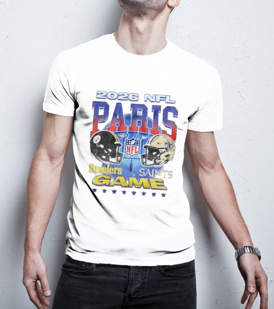 2026 NFL Paris Matchup Steelers Vs Saints Game T-Shirt