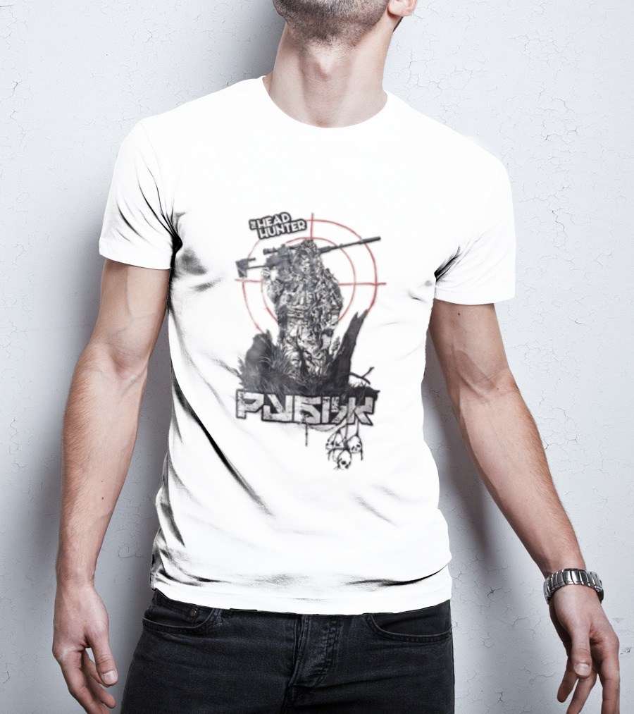 Punish Sniper Ghillie Suit Skulls Target Retro Hunter T-Shirt