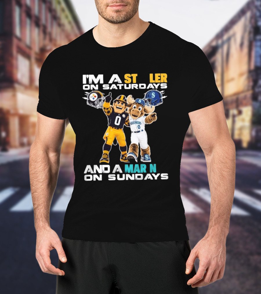 I'm A Steelers Fan On Saturdays And A Mariners Supporter On Sundays With Mascots T-Shirt