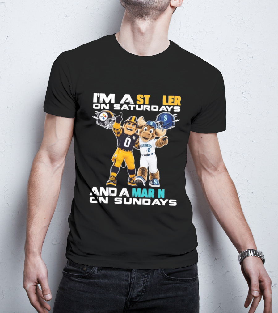 I'm A Steelers Fan On Saturdays And A Mariners Supporter On Sundays With Mascots T-Shirt