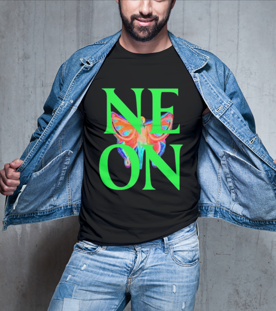 Neon Butterfly Interscope Store Colorful T-Shirt