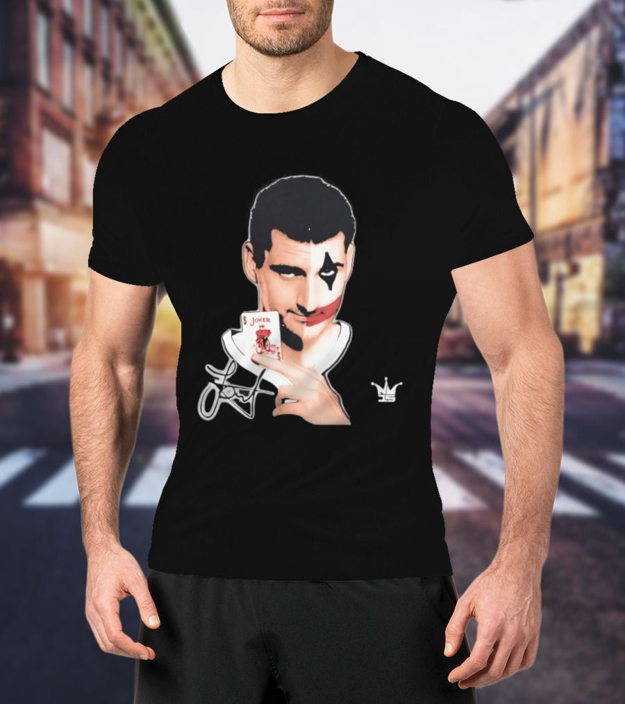 Joker Face Nikola Jokic Playing Card Denver Nuggets T-Shirt