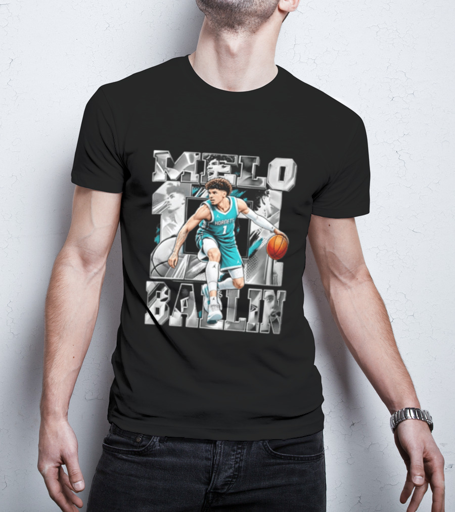 Melo Ballin Hornets Basketball Number 1 T-Shirt