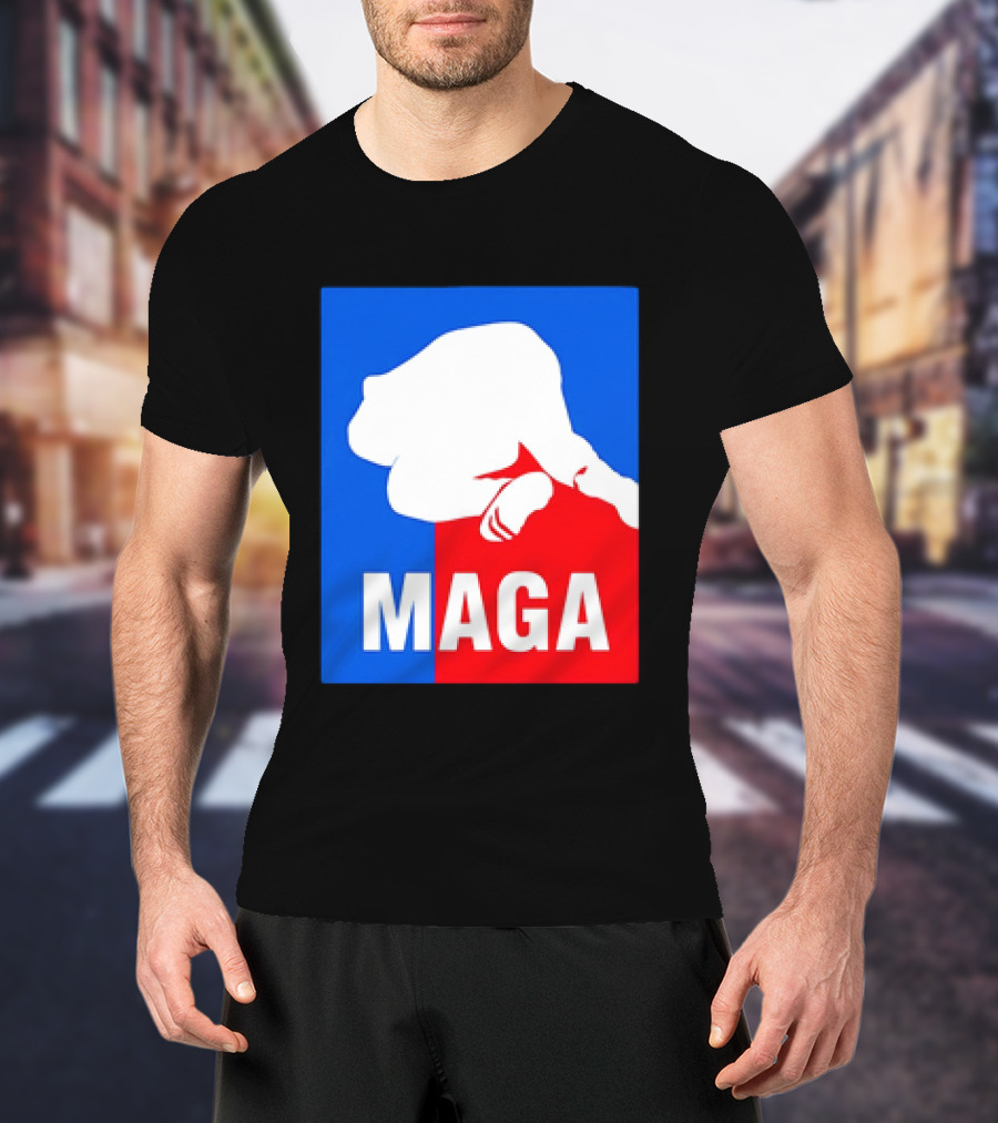 MAGA Political Parody Silhouette Red And Blue T-Shirt