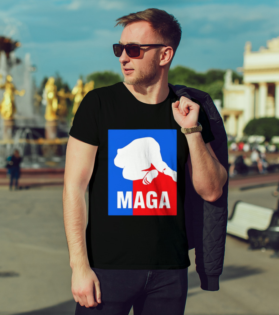 MAGA Political Parody Silhouette Red And Blue T-Shirt