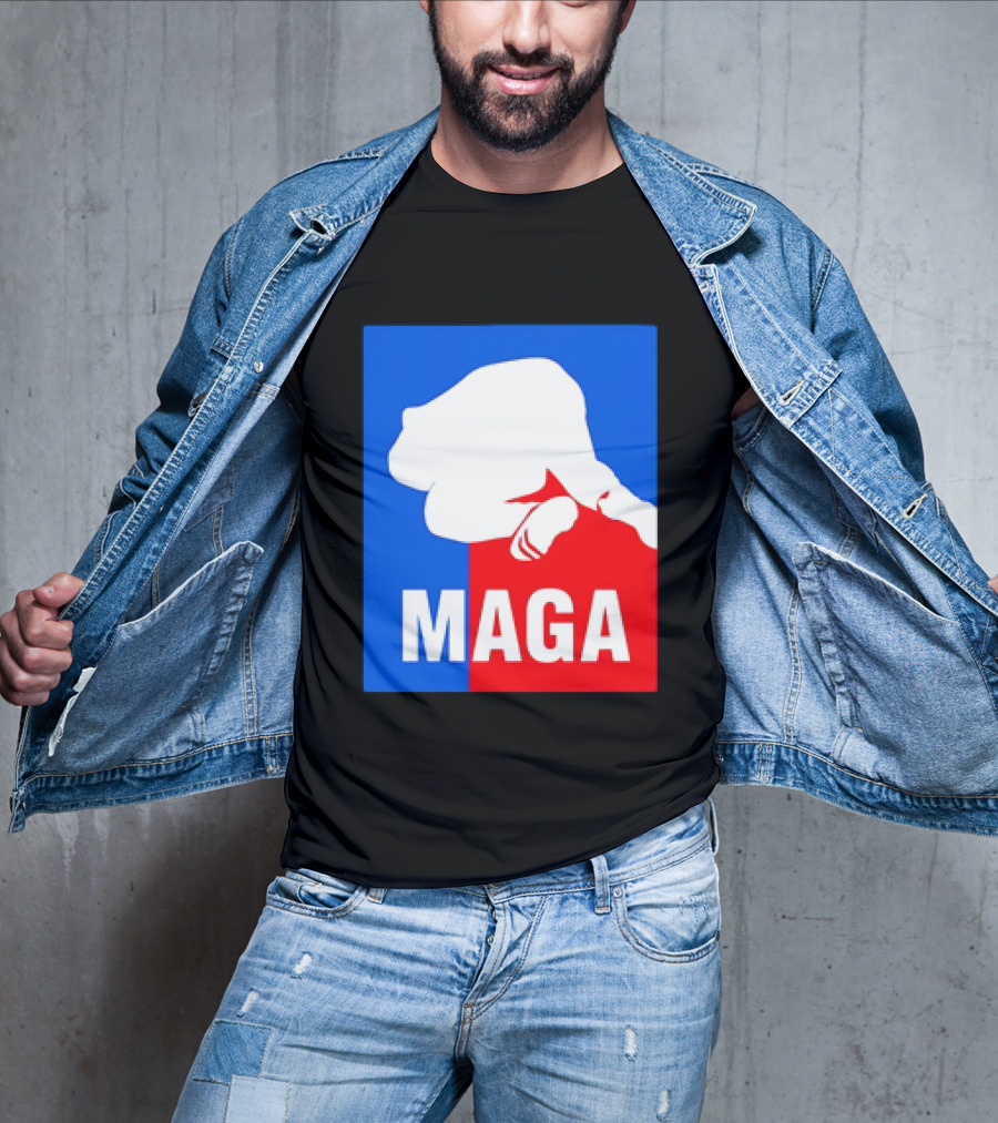 MAGA Political Parody Silhouette Red And Blue T-Shirt