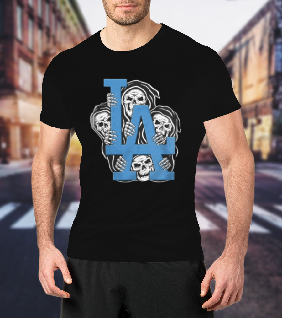 MLB Los Angeles Dodgers LA Four Grim Reapers Holding T-Shirt