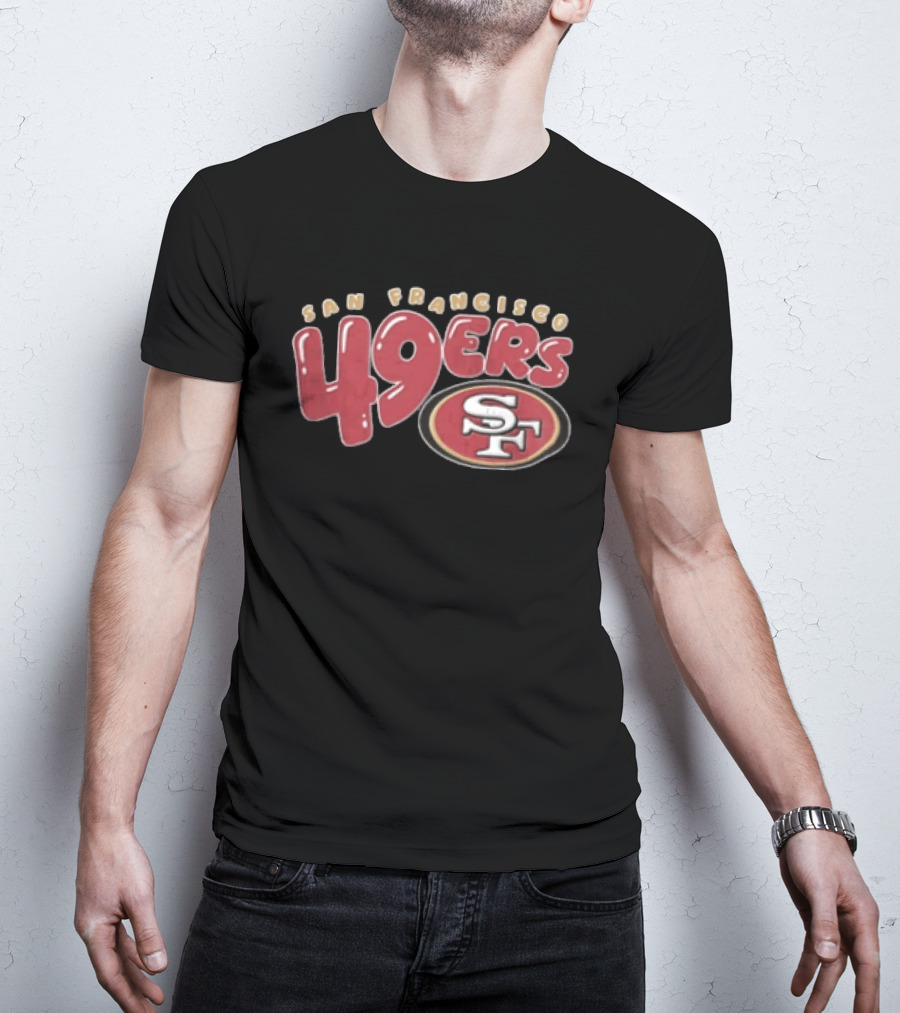 San Francisco 49ers 49 Bubble Lettering Team SF T-Shirt