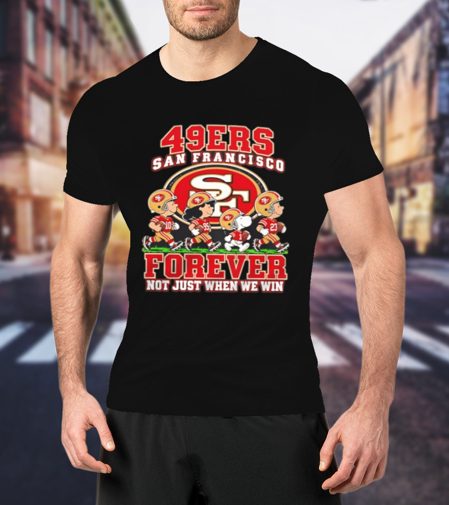 San Francisco 49ers Peanuts Forever Not Just When We Win Abbey Road T-Shirt