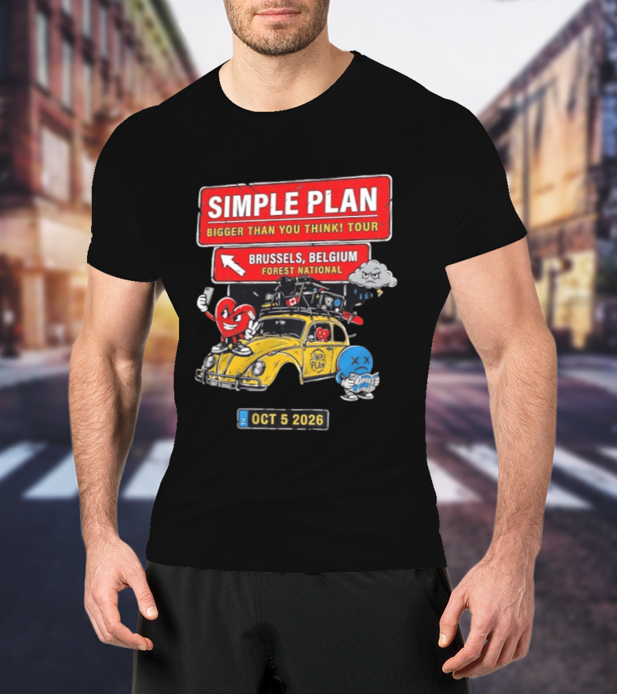 Simple Plan Bigger Than You Think Tour Brussels Belgium Forest National Oct 5 2026 T-Shirt