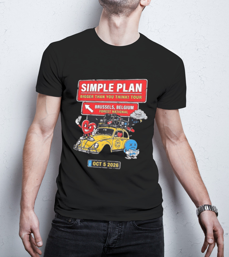 Simple Plan Bigger Than You Think Tour Brussels Belgium Forest National Oct 5 2026 T-Shirt