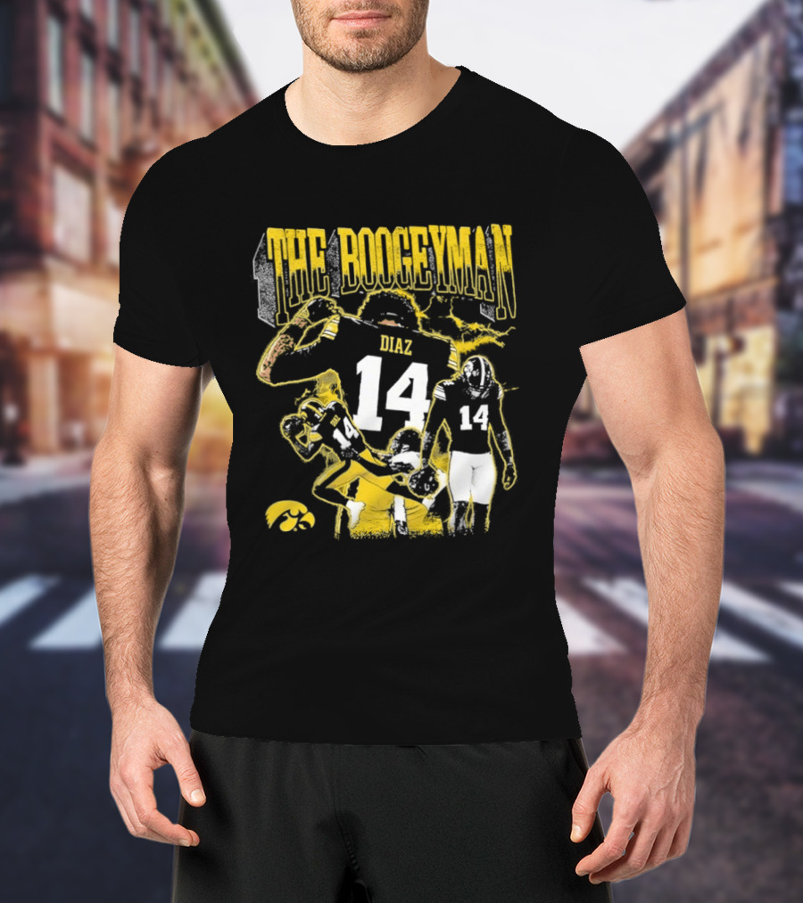 The Boogeyman Diaz No 14 Iowa Hawkeyes Football T-Shirt