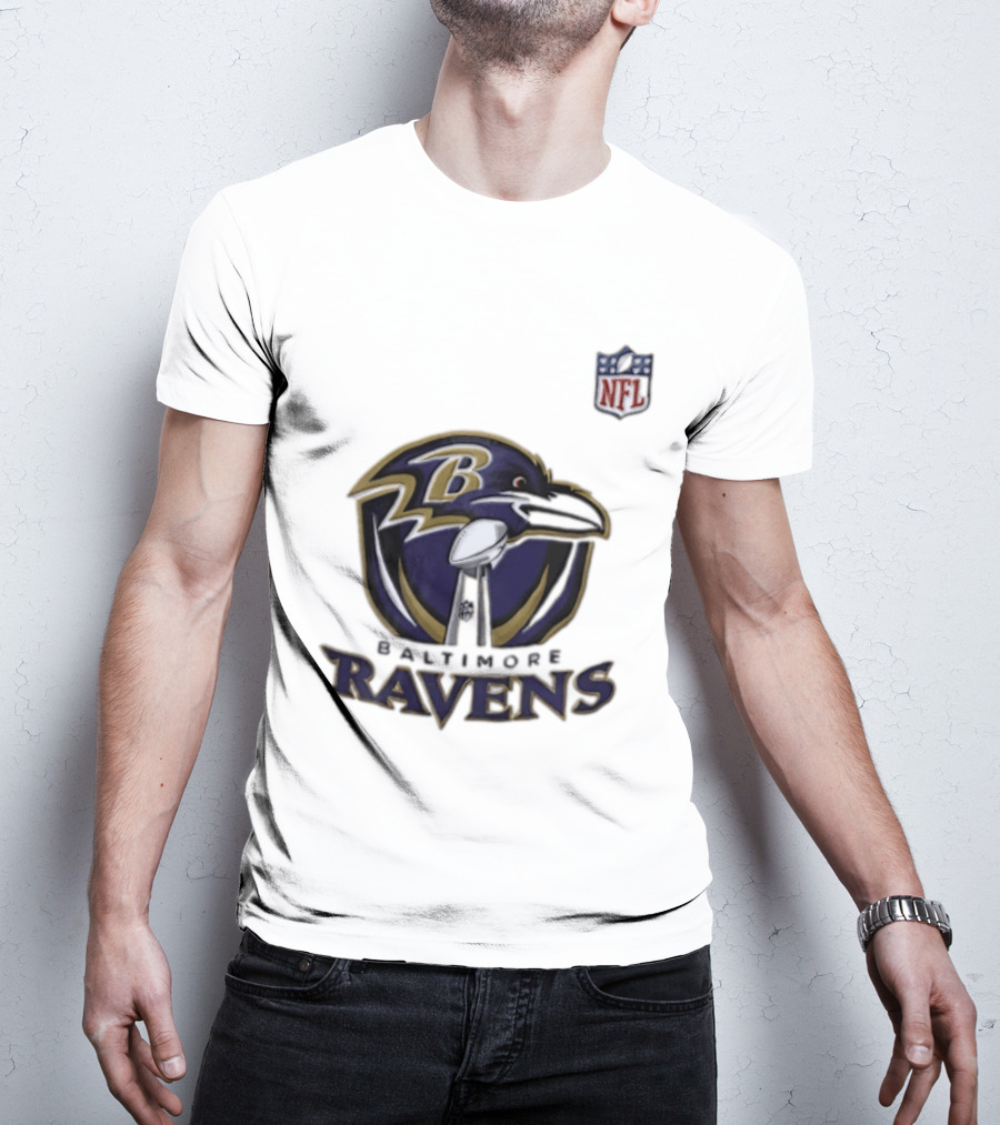 Baltimore Ravens Lamar Jackson 8 NFL Logo Ravens Football T-Shirt
