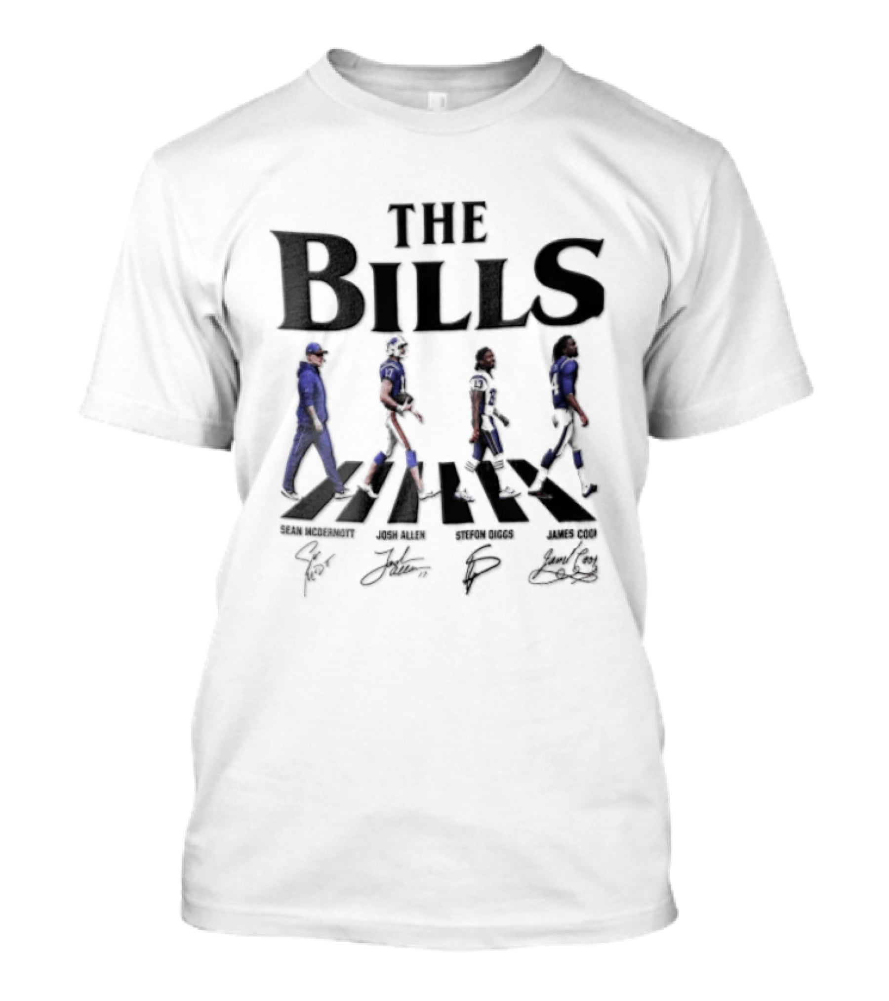 The Bills Sean McDermott Josh Allen Stefon Diggs James Cook Abbey Road T-Shirt