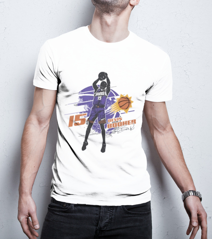 Devin Booker Phoenix Suns Basketball 2026 Number 15 Jumper T-Shirt