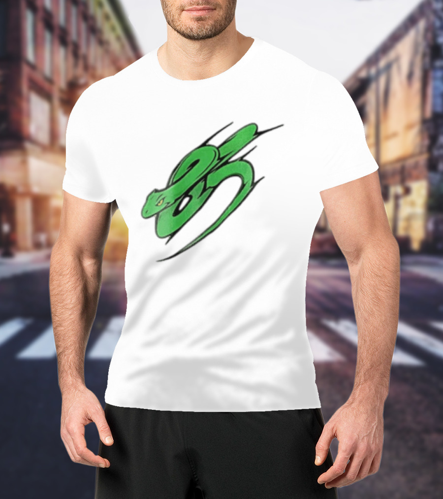 Green Snake Shaped Number Five Serpent T-Shirt
