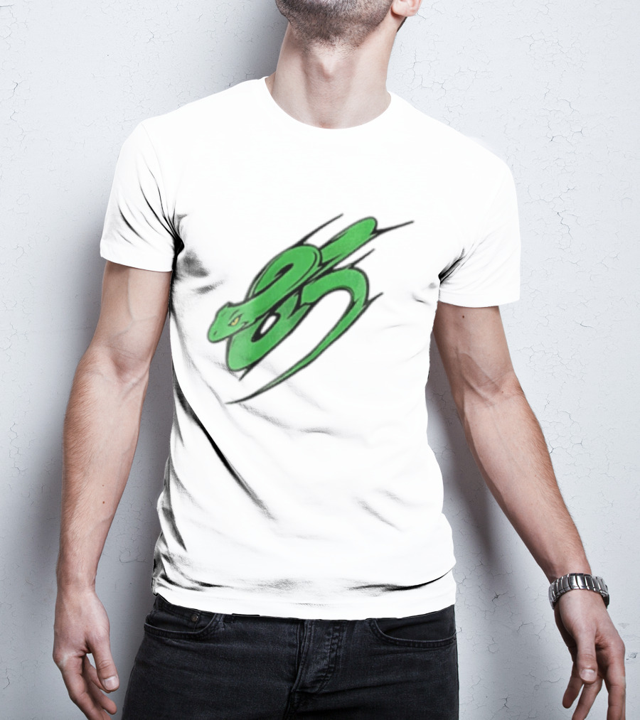 Green Snake Shaped Number Five Serpent T-Shirt