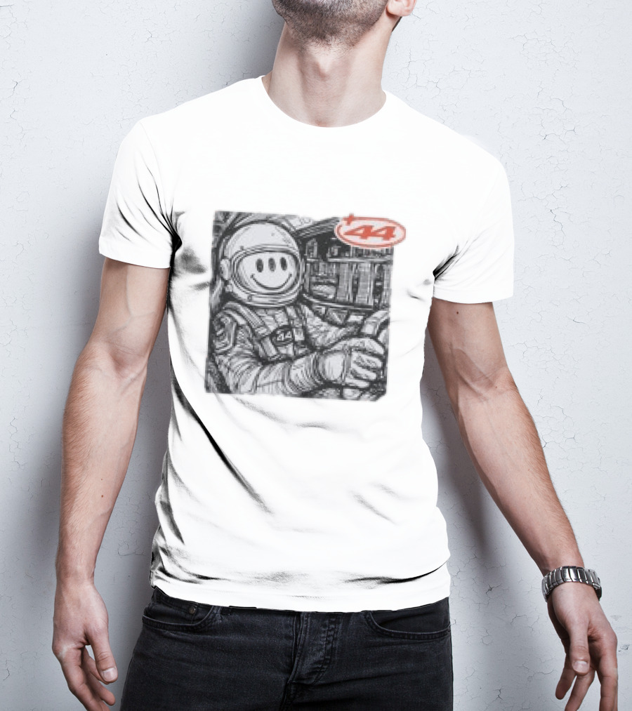 Plus44 Cosmic Circuit Astronaut With Smiley Face Helmet In Spacecraft T-Shirt