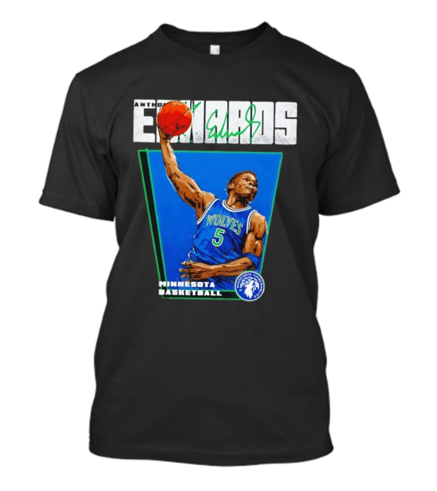 Anthony Edwards Minnesota Basketball Timberwolves Dunking Action T-Shirt