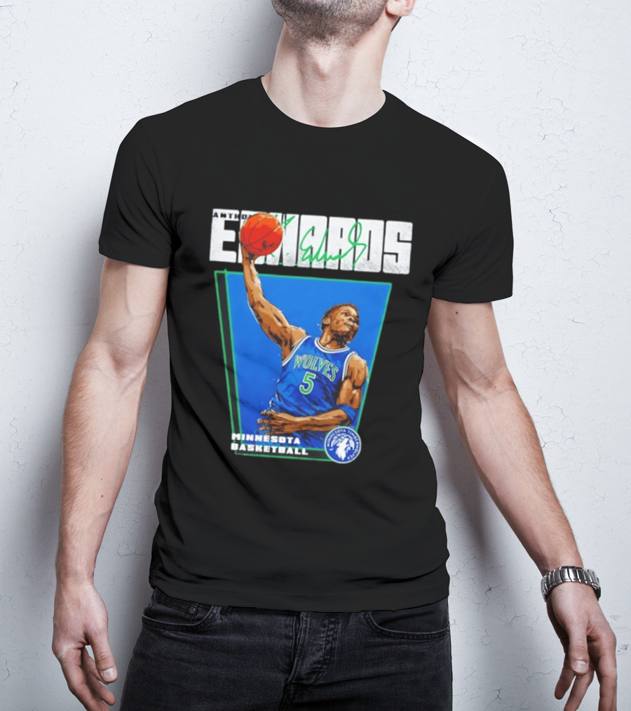 Anthony Edwards Minnesota Basketball Timberwolves Dunking Action T-Shirt