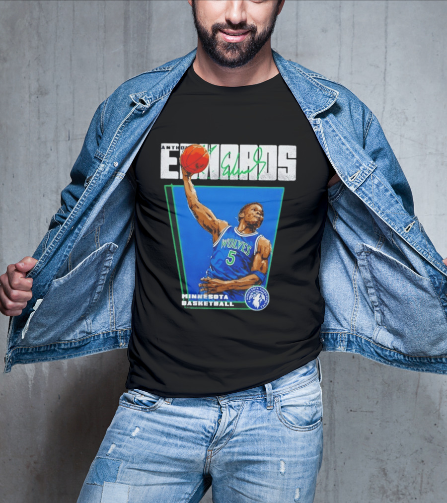 Anthony Edwards Minnesota Basketball Timberwolves Dunking Action T-Shirt