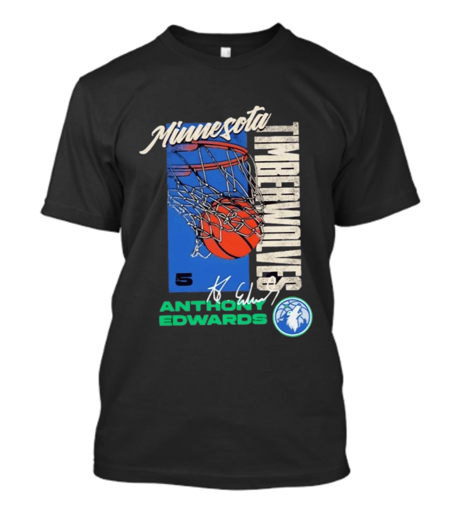 Minnesota Timberwolves Anthony Edwards 5 Basketball Team T-Shirt
