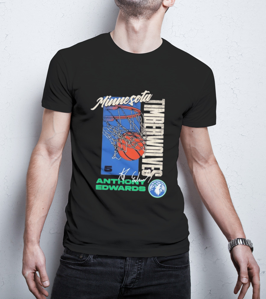 Minnesota Timberwolves Anthony Edwards 5 Basketball Team T-Shirt