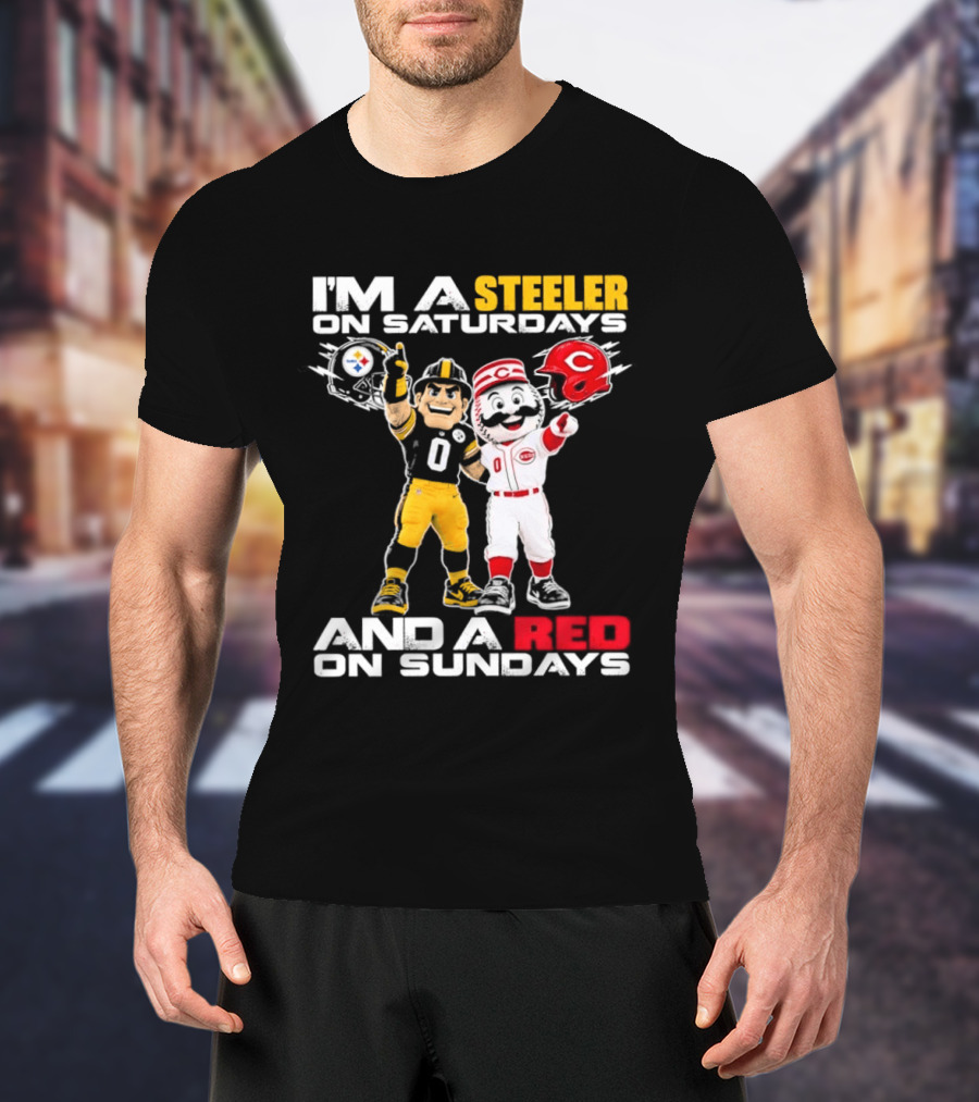 I'm A Steeler On Saturdays And A Red On Sundays With Mascots T-Shirt